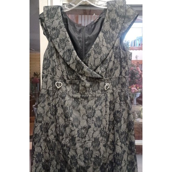 Alex Marie Dresses & Skirts - Womens Sleeveless Gray and Black Dress Lined SZ 12